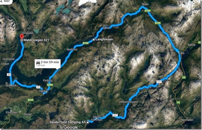 Sauda Matrefjorden via Langfossen